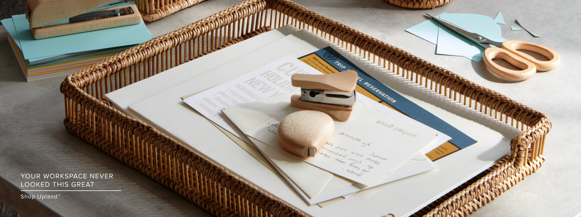 Upland collection Collection | office accessories collection hero image | Made with natural materials from all over the world | texxture home