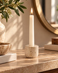 Marbella™ Travertine Taper Holder