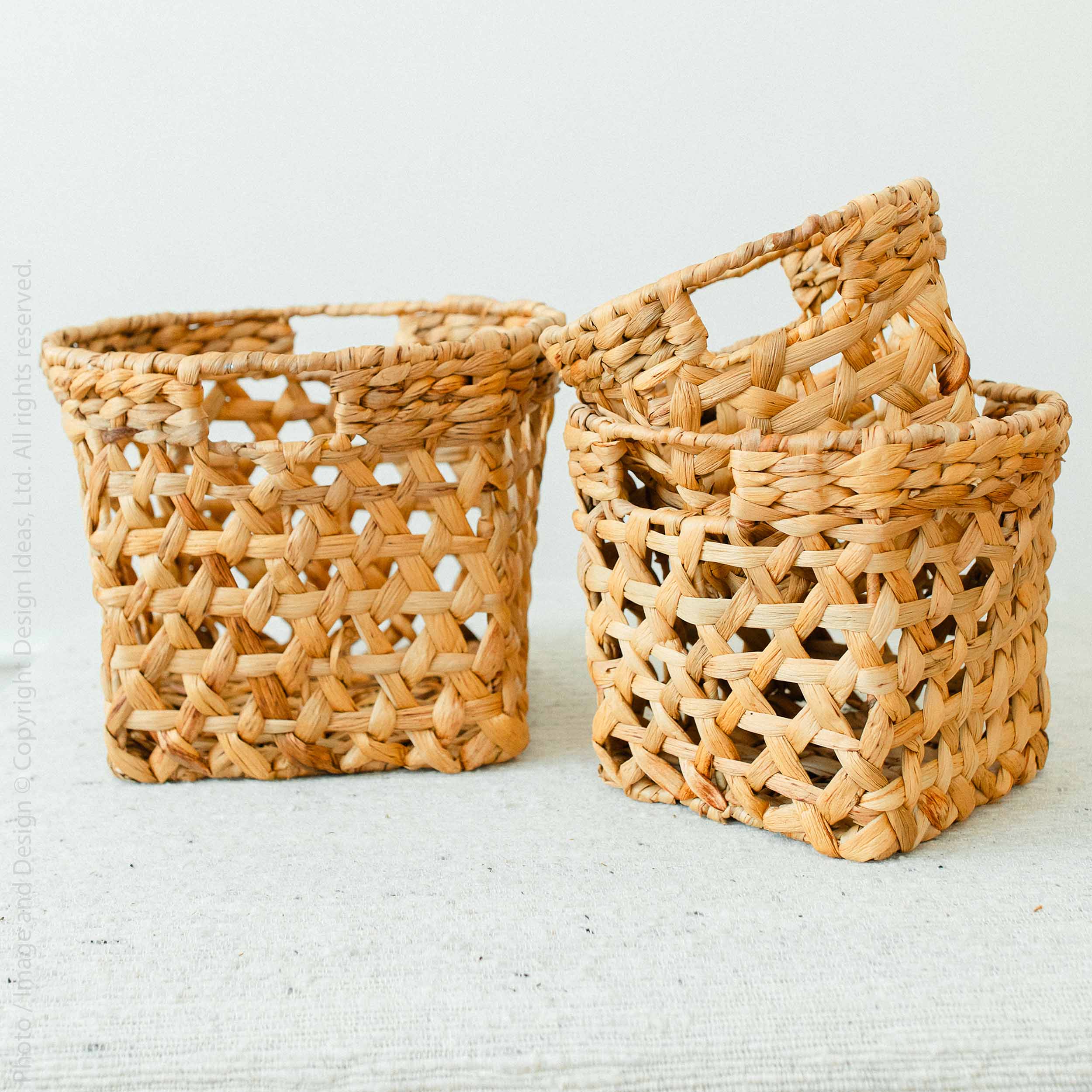 Ancona Water Hyacinth Basket, Set of 3