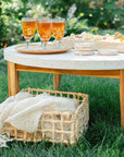Mackinaw™ Large Hand Woven Palm and Metal Basket