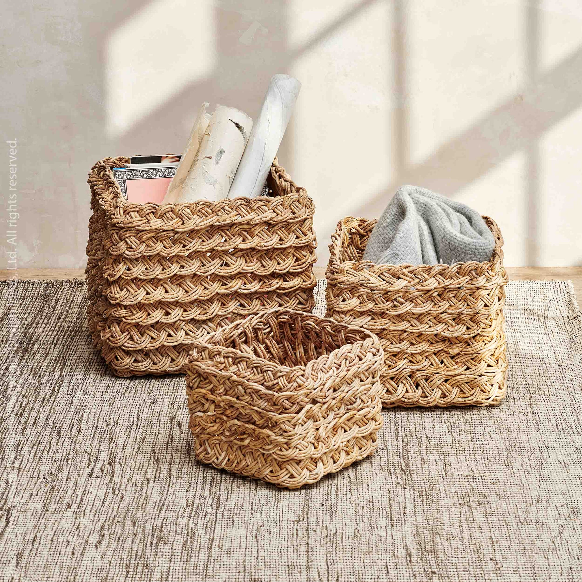 Savona™ Woven Abaca Basket (set of 3)