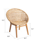 Paloma™ Abaca, wood and iron chair