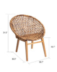 Paloma™ Abaca, wood and iron chair