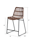 Brisbane™ welded iron, woven rattan counter stool