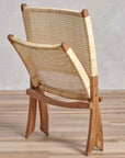 Alta™ woven rattan and teak folding lounge chair