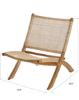 Alta™ woven rattan and teak folding lounge chair