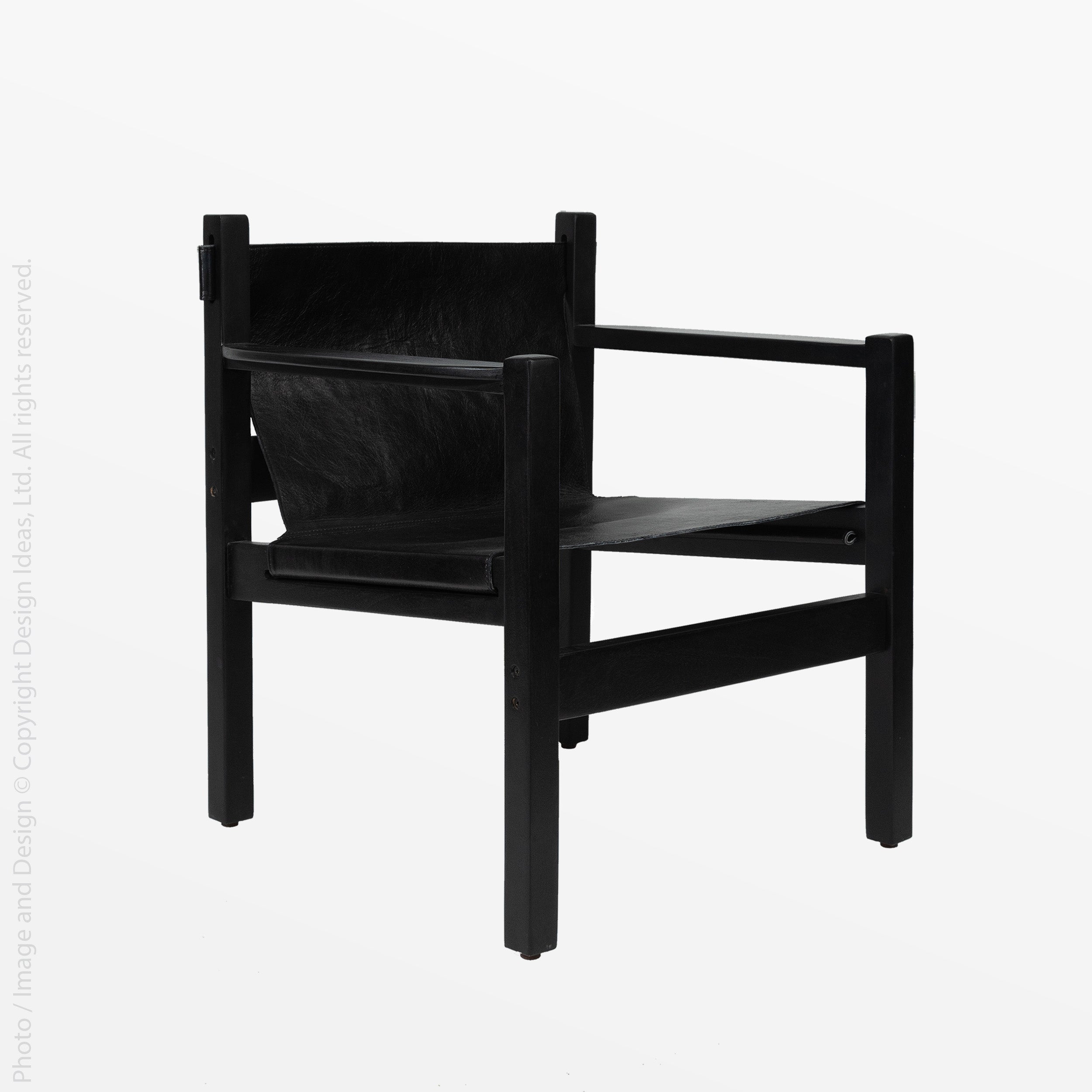 Buchanan™ leather and mango wood lounge chair – texxture