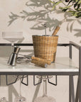 Montauk™ Handcrafted Stainless Steel/Rattan Barware (set of 5)