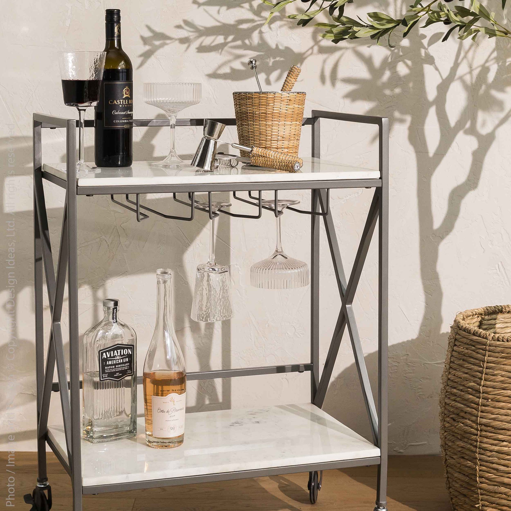 Montauk™ Handcrafted Stainless Steel/Rattan Barware (set of 5)