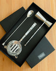 Abalon™ Handmade Stainless Steel, Brass and Mother of Pearl Barware (set of 3)