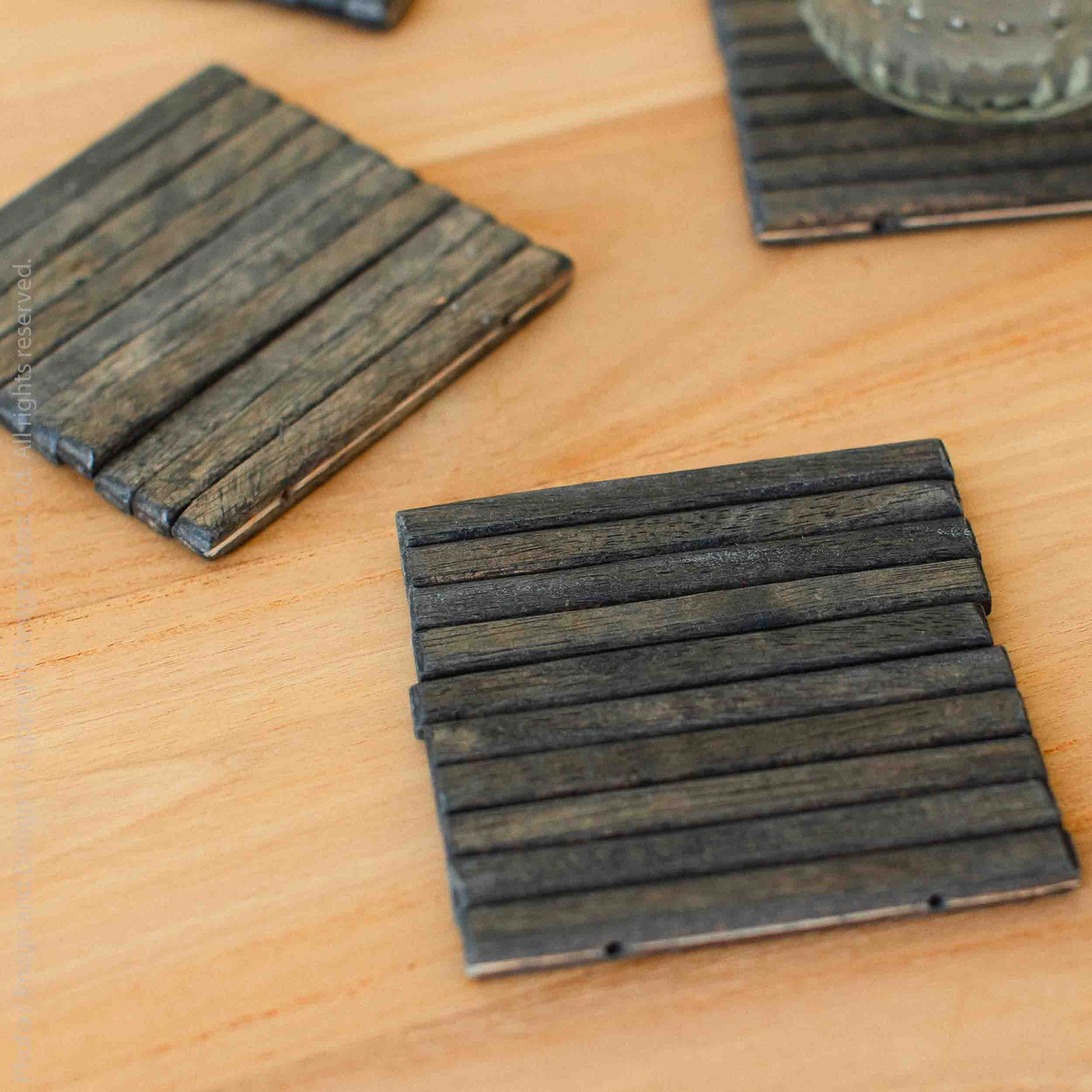 Burwell™ handcut wood coasters (set of 4)