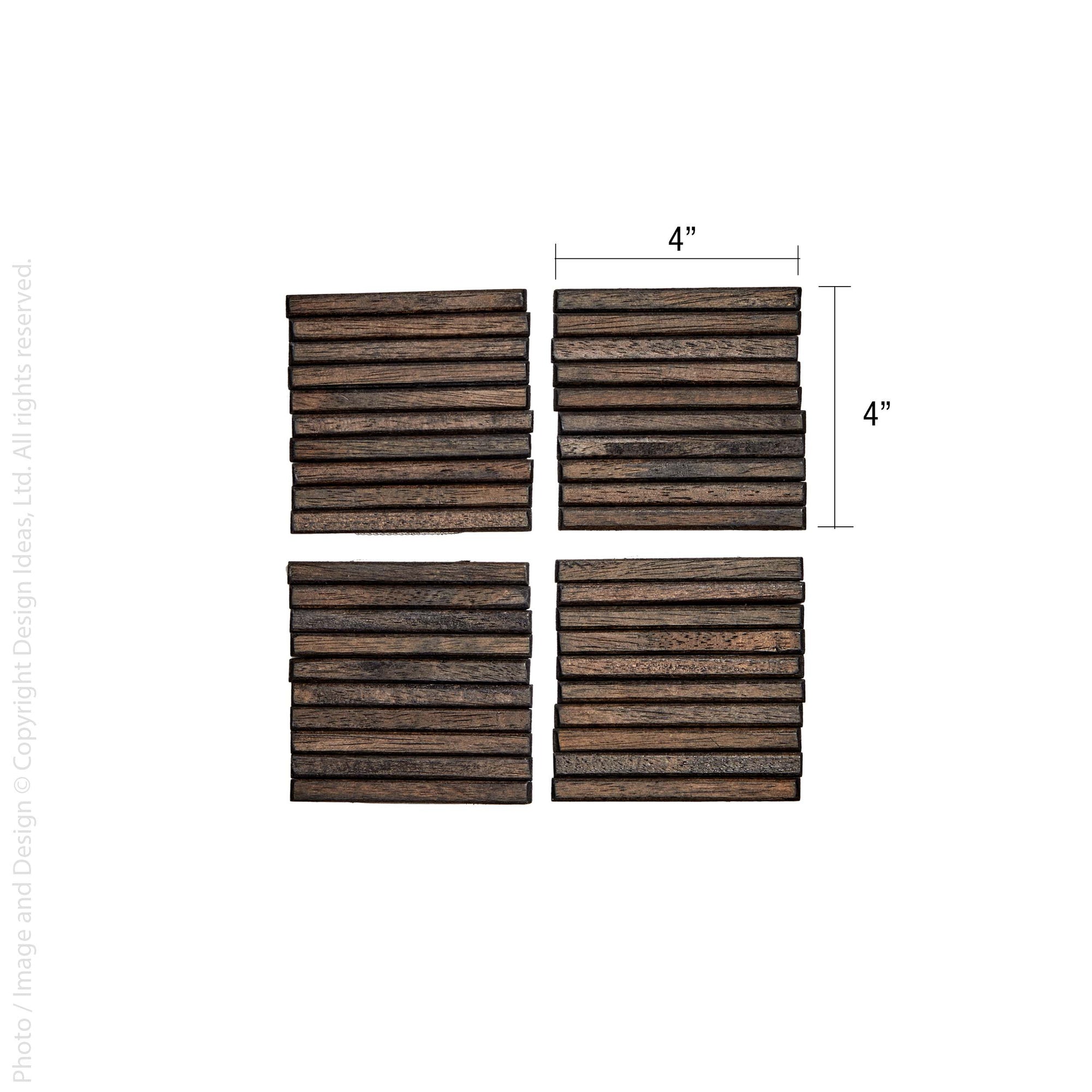 Burwell™ handcut wood coasters (set of 4)