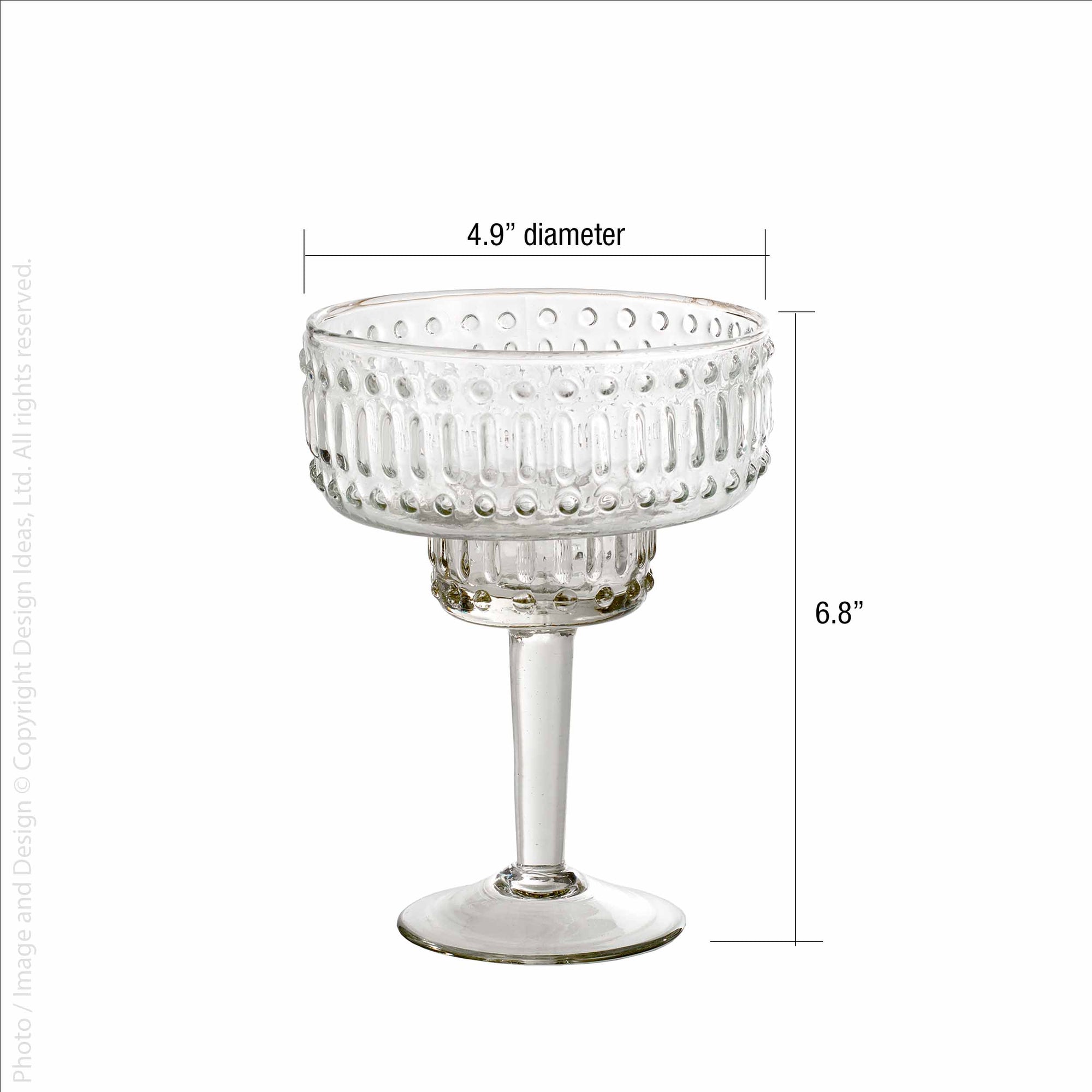 Morse™ recycled mouth blown glass  pitcher and margarita glasses (set of 5)