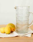 Morse™ recycled mouth blown glass pitcher and margarita glasses (set of 5)