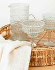 Morse™ recycled mouth blown glass pitcher and margarita glasses (set of 5)