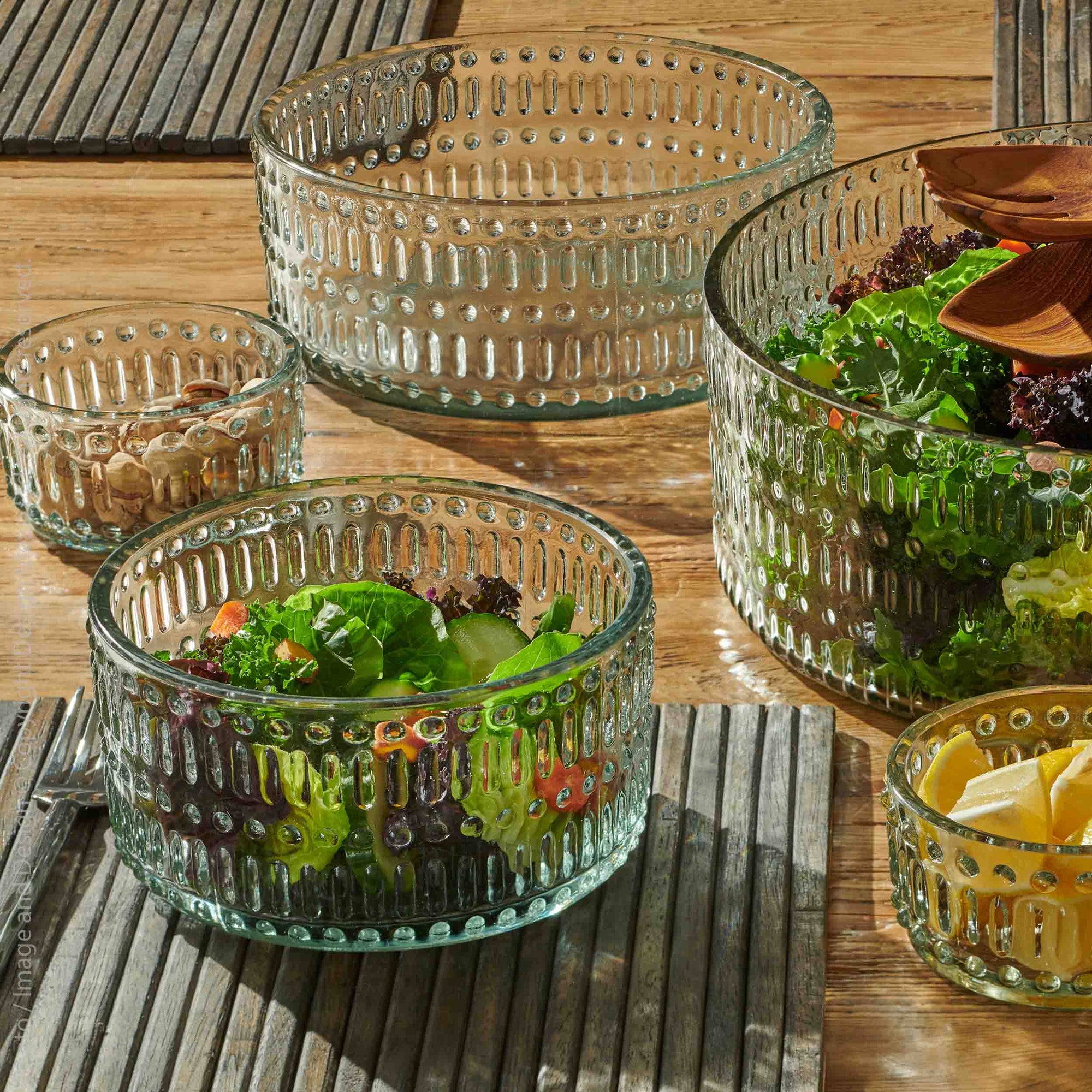 Morse™ recycled mouth blown glass salad bowl