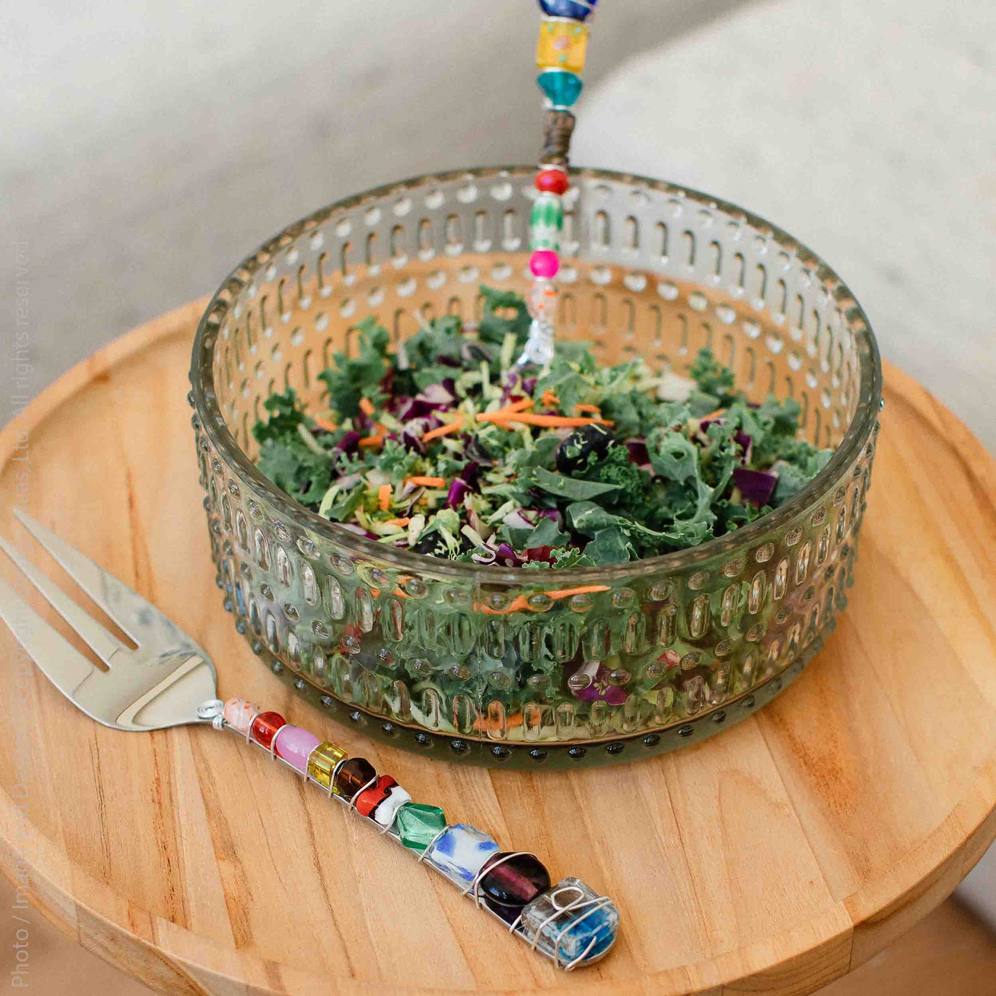 Morse™ recycled mouth blown glass serving bowl
