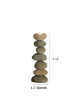 PebbleStack™ riverstone candleholder (4.3 dia x 11.8 in.)