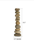 PebbleStack™ riverstone candleholder (4.3 dia x 15.7 in.)
