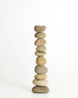 PebbleStack™ riverstone candleholder (4.3 dia x 15.7 in.)
