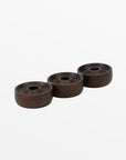 Serra™ mango wood trio taper holder