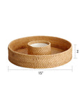 Lombok™ woven rattan chip and dip basket