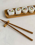 Chiku™ teak wood chopstick rest (set of 4)