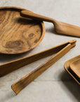 Chiku™ teak wood flat tongs