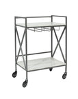 Sinatra™ marble and iron bar cart