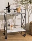 Sinatra™ marble and iron bar cart