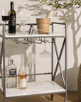 Sinatra™ marble and iron bar cart