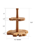 Takara™ Teak Wood Live Edge 2-tier Riser