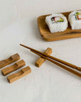 Chiku™ teak wood chiseled chopsticks