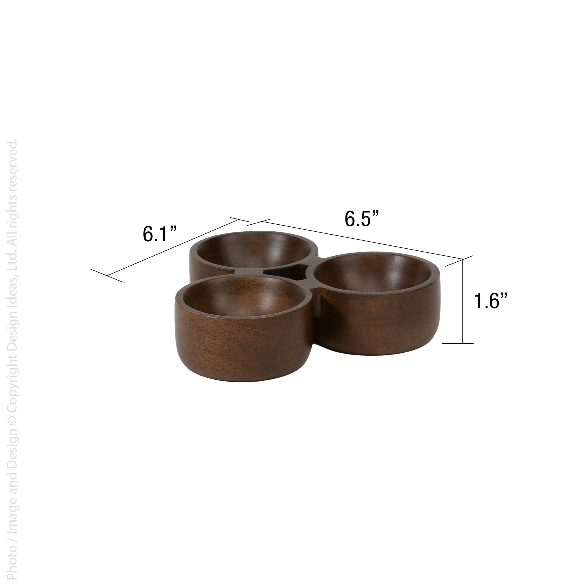 Serra™ mango wood trio bowl