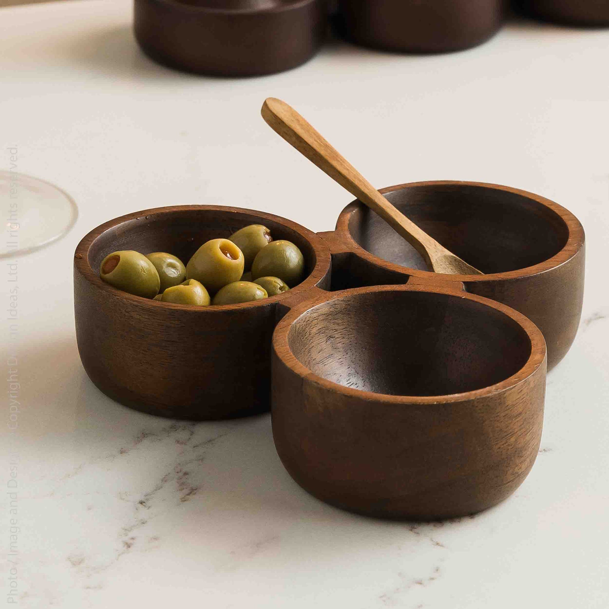Serra™ mango wood trio bowl