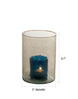 Iris™ mouth blown glass candleholder (5 in. dia x 7 in.)