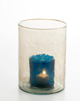 Iris™ mouth blown glass candleholder (5 in. dia x 7 in.)