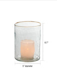 Iris™ mouth blown glass candleholder (5 in. dia x 7 in.)