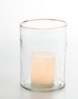 Iris™ mouth blown glass candleholder (5 in. dia x 7 in.)