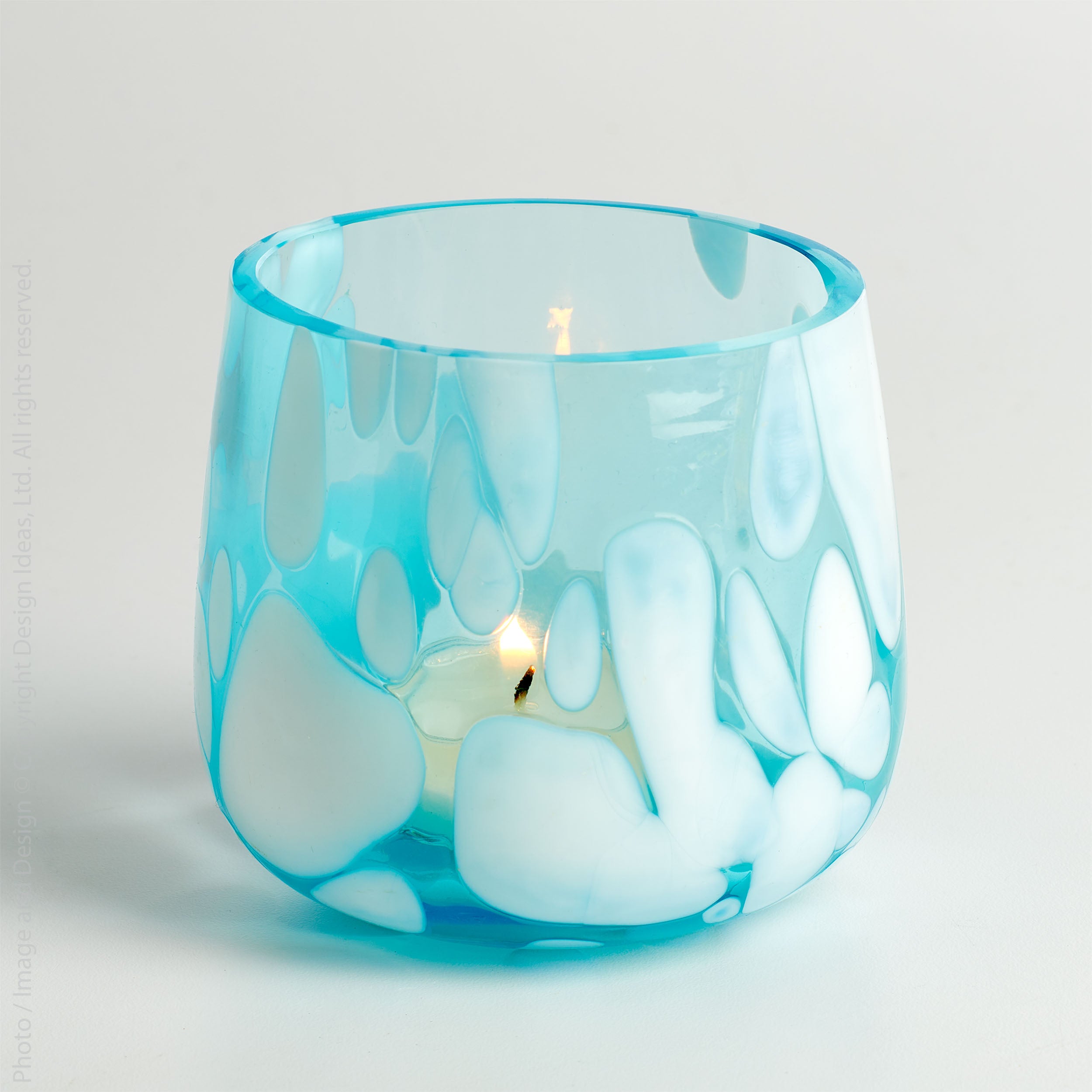 hand-blown glass votive candle holders & drinkware