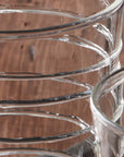 Livenza™ Borosilicate Glass Drinking Glasses and Welded Iron Caddy