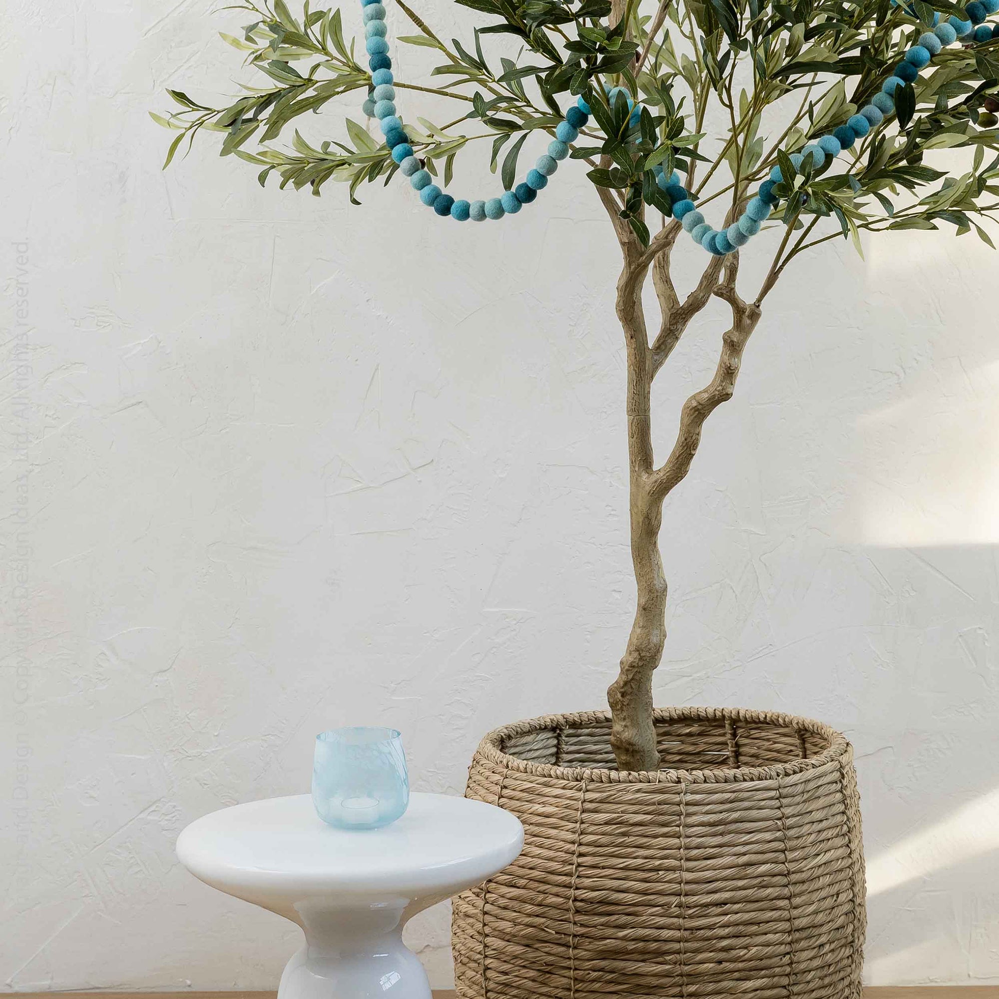 Venezia™ Blown Glass Side Table (White)