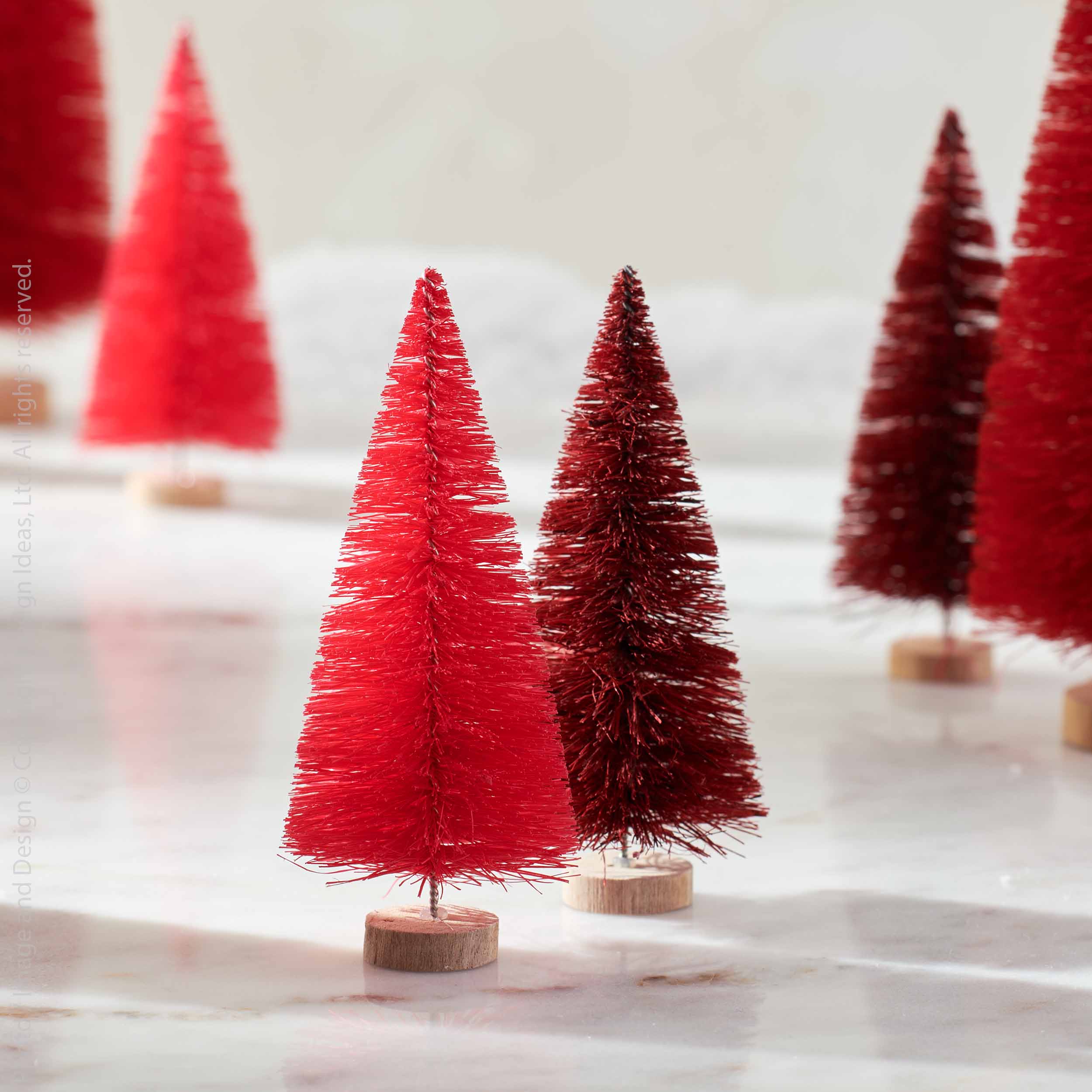 red tree① Vickerman 7-ft Pre-lit Red Artificial Christmas Tree with
