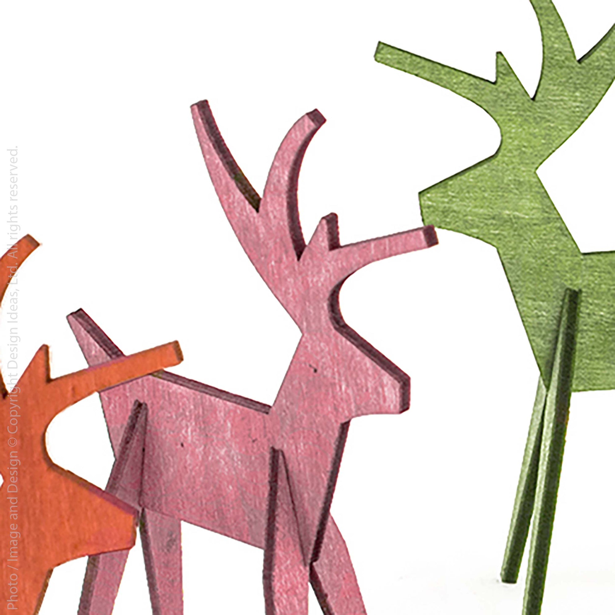 Alpine™ Multicolor Wood Reindeer (Set of 8)