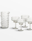 Morse™ recycled mouth blown glass pitcher and margarita glasses (set of 5)