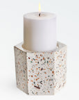 Terrazza Cement Hex Holders | Image 5 | From the Terrazza Collection | Elegantly created with natural cement for long lasting use | Available in terrazzo color | texxture home