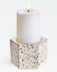 Terrazza Cement Hex Holders | Image 6 | From the Terrazza Collection | Elegantly created with natural cement for long lasting use | Available in terrazzo color | texxture home