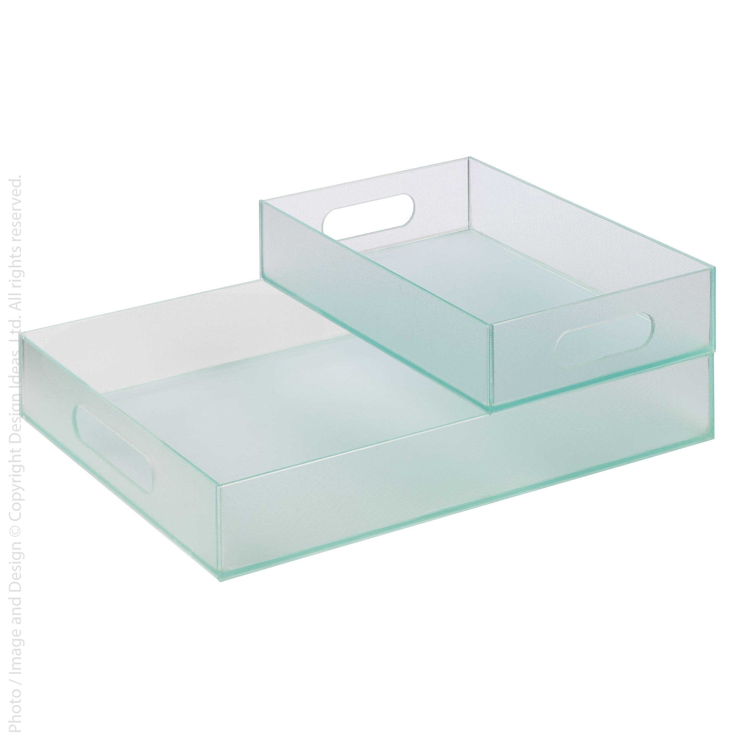 Vinestra Glass Tray (Large) Clear Color | Image 3 | From the Vinestra Collection | Expertly made with natural glass for long lasting use | Available in clear color | texxture home