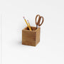 Takara Teak Pencil Cup - Clear Color | Image 1 | From the Takara Collection | Skillfully crafted with solid teak for long lasting use | This pencil cup is sustainably sourced | Available in natural color | texxture home