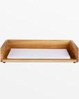 Takara Teak Letter tray - Clear Color | Image 1 | From the Takara Collection | Masterfully constructed with solid teak for long lasting use | This letter tray is sustainably sourced | Available in clear color | texxture home